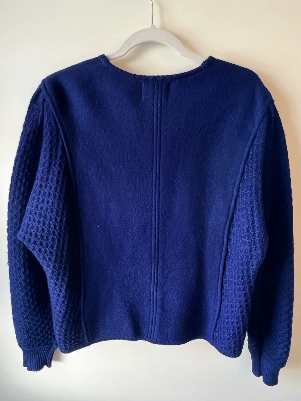 VTG Tally Ho Women’s Navy Blue 100% Boiled Wool Jacket Cardigan Large